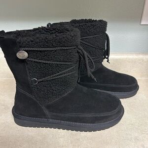 Koolaburra by UGG Black Women's Boots michon pull on short suede size 8